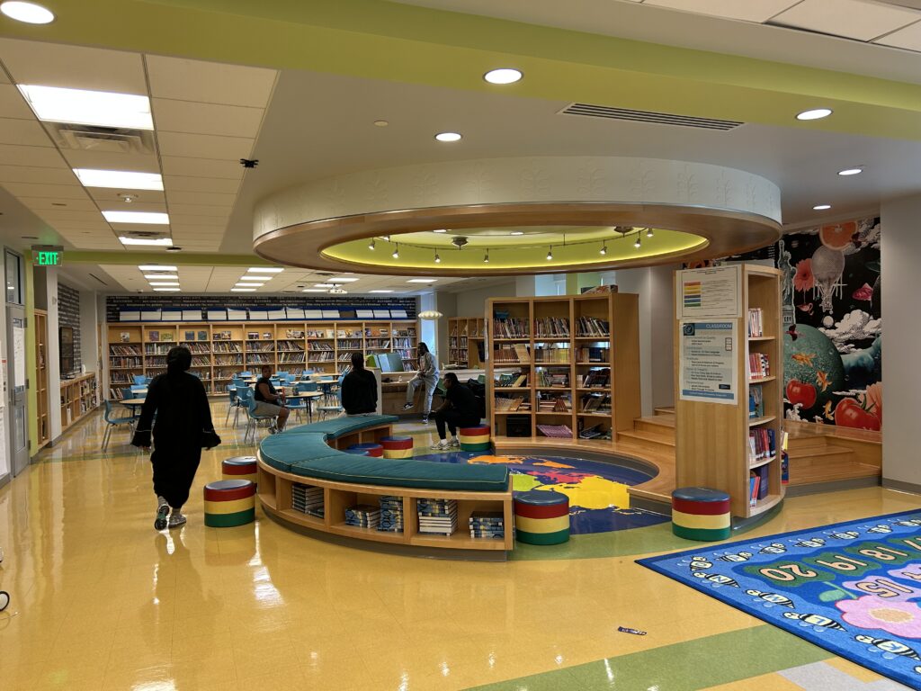 The library inside Harford Heights Elementary, which became my first classroom as a student teacher with Writers in Baltimore Schools.