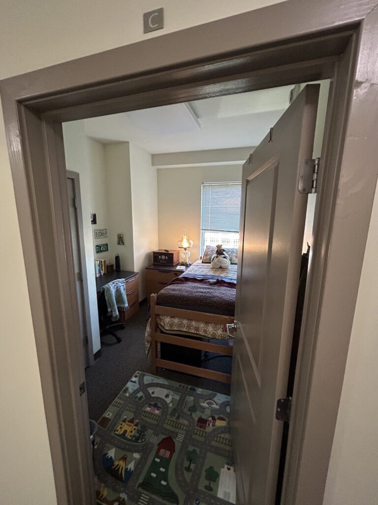 POV: You're entering my newly decorated room in Bates Tower of Scott-Bates Commons on second-year move-in day.