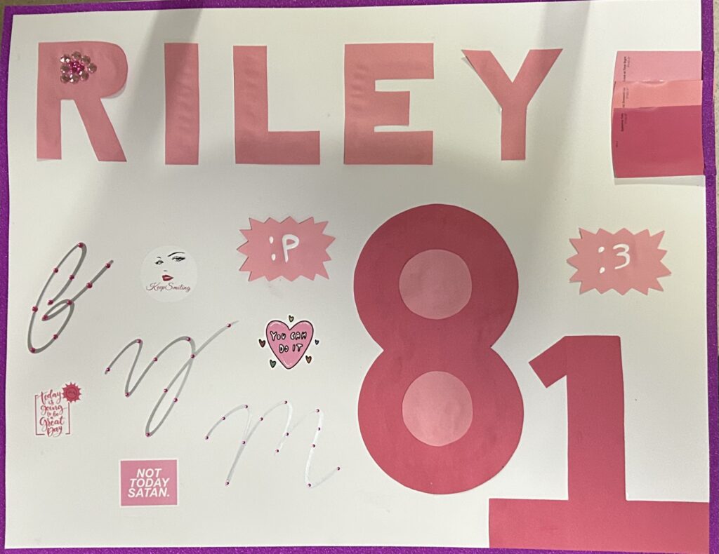 Even if our original plans got rained out, I still was able to use the sign I decorated for my first-year mentees.